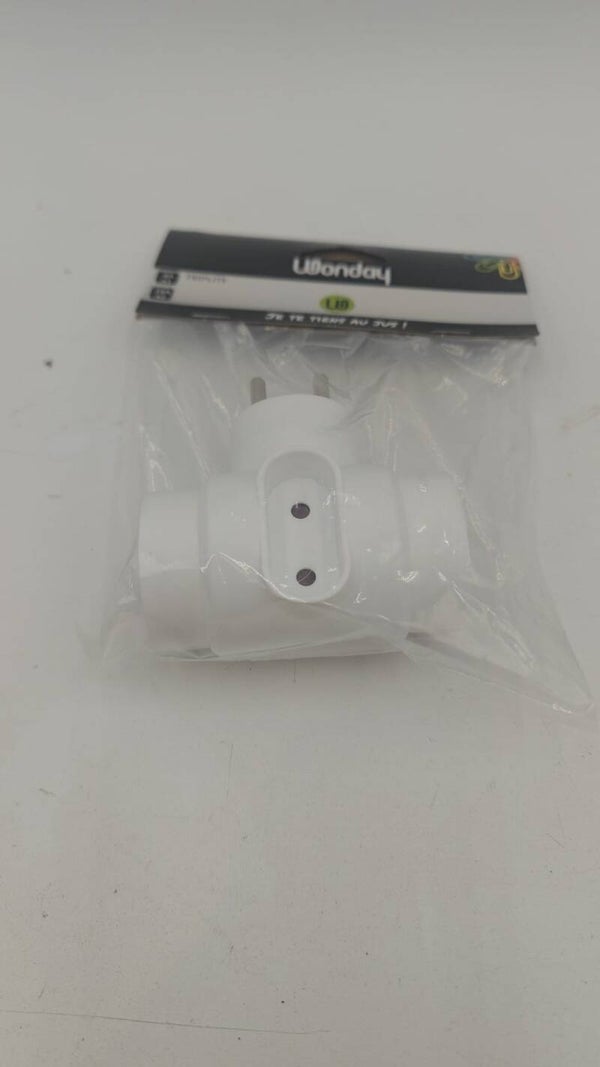 Wonday - Multiprise - Triplite - 2 prises 10/16A + 1 prise 6A - Blanc