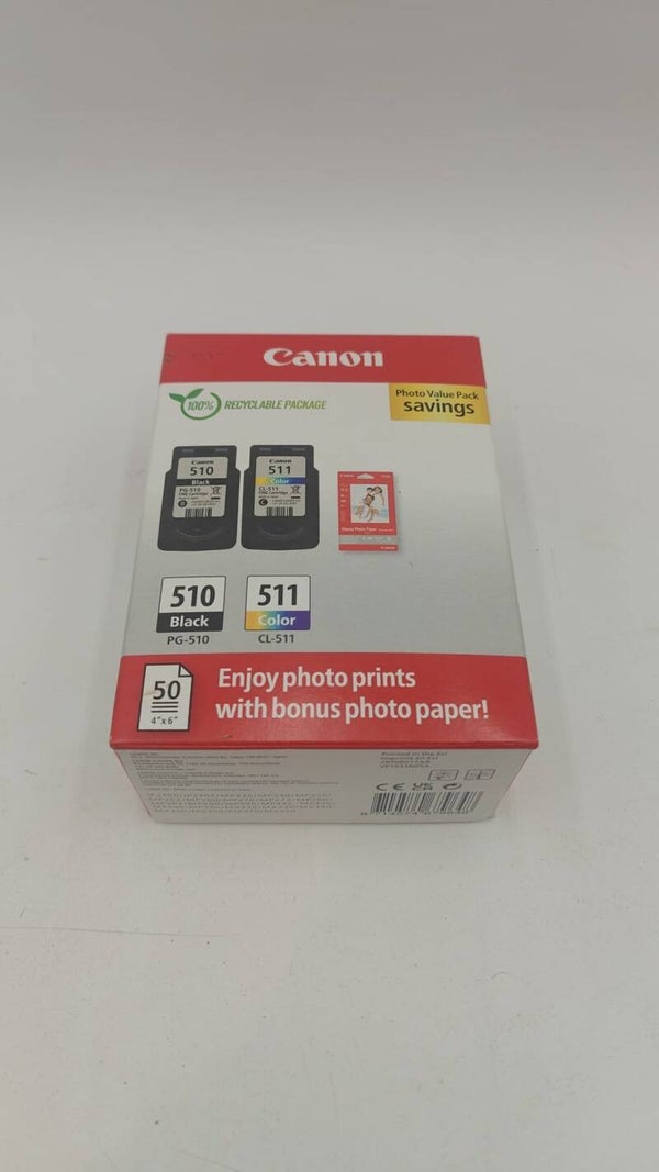 PACK de  2 CARTOUCHE s CANON PG-510 + CL-511 NOIR + COULEUR pg510 cl511noire