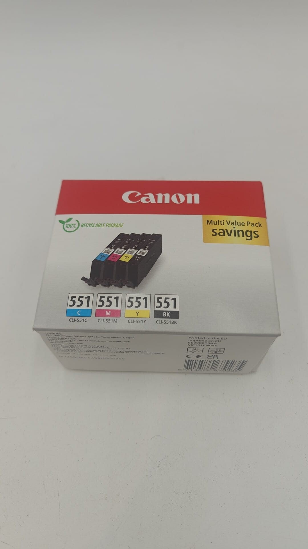 Canon CLI-551 CMYK multipack, cartouche d'encre authentique