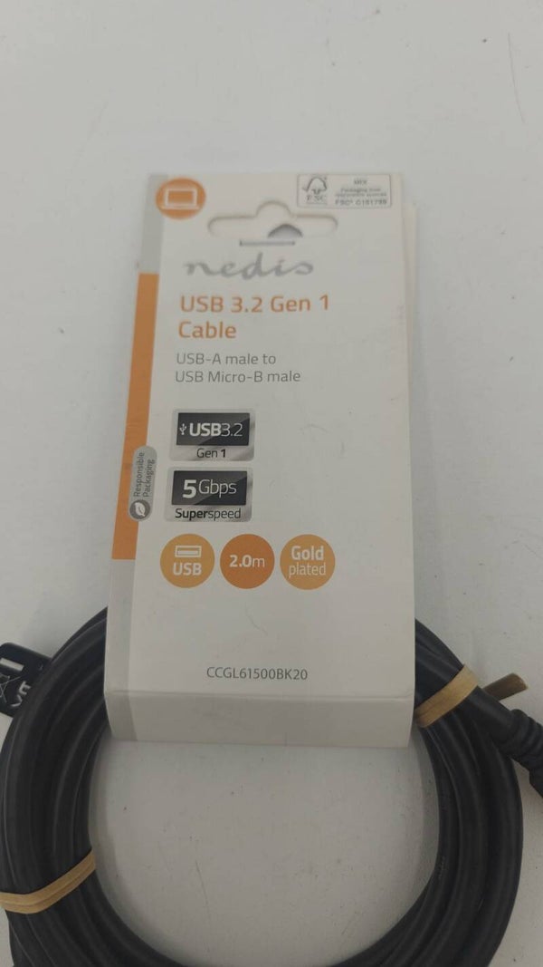 Câble Micro USB-A 3.2   vers USB Micro-B mâle 2m