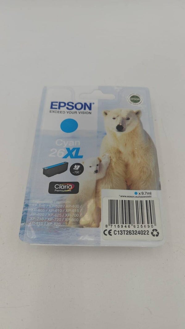Epson 26XL cartouche d'encre haute capacité (d'origine) - Cyan