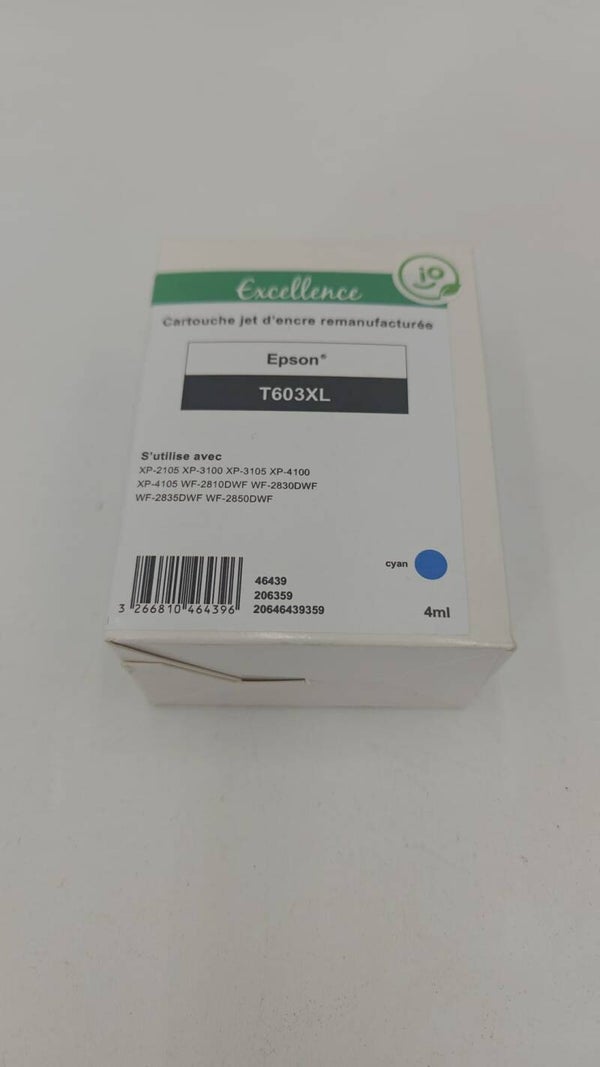 Cartouche jet d'encre Remanufacturée compatible Epson T603XL cyan