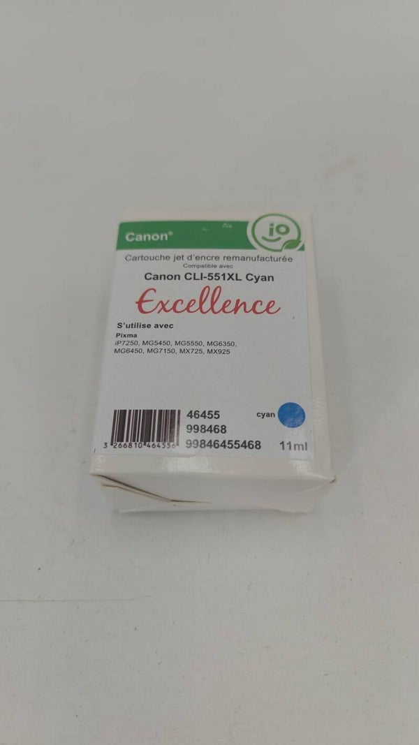 Cartouche jet d'encre Remanufacturée compatible Canon CLI-551XL cyan