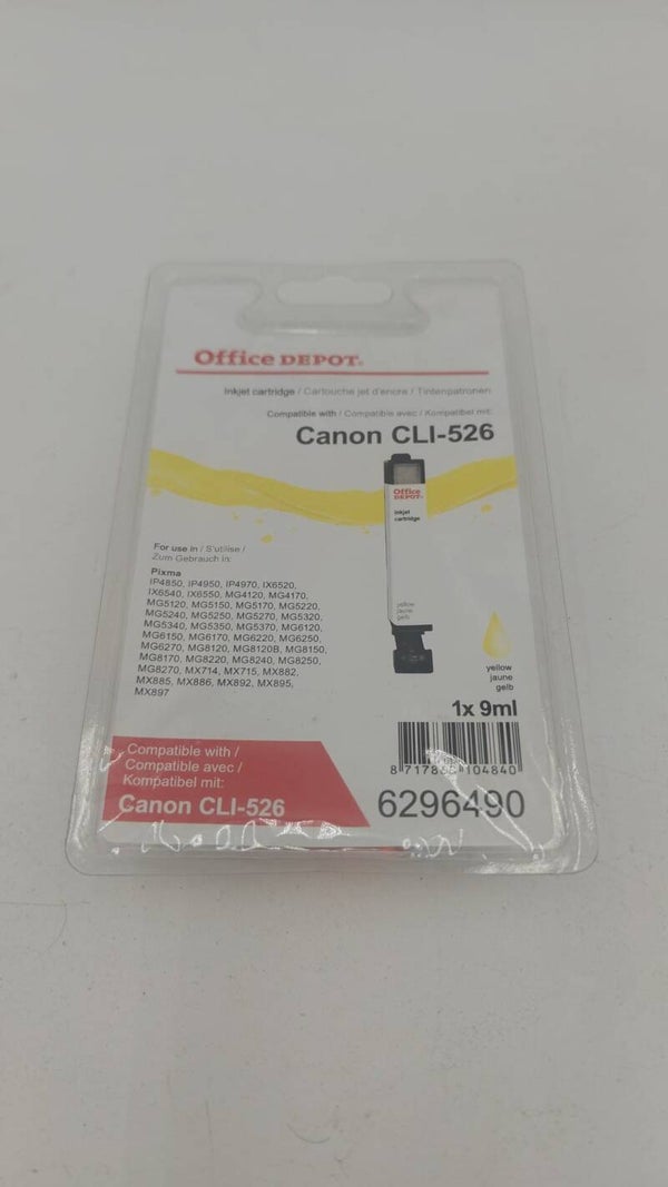 Cartouche Office dépôt compatible Canon CLI-526 jaune