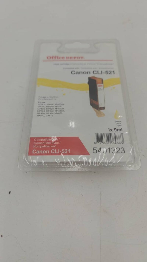 Cartouche Office dépôt compatible Canon CLI-521 jaune