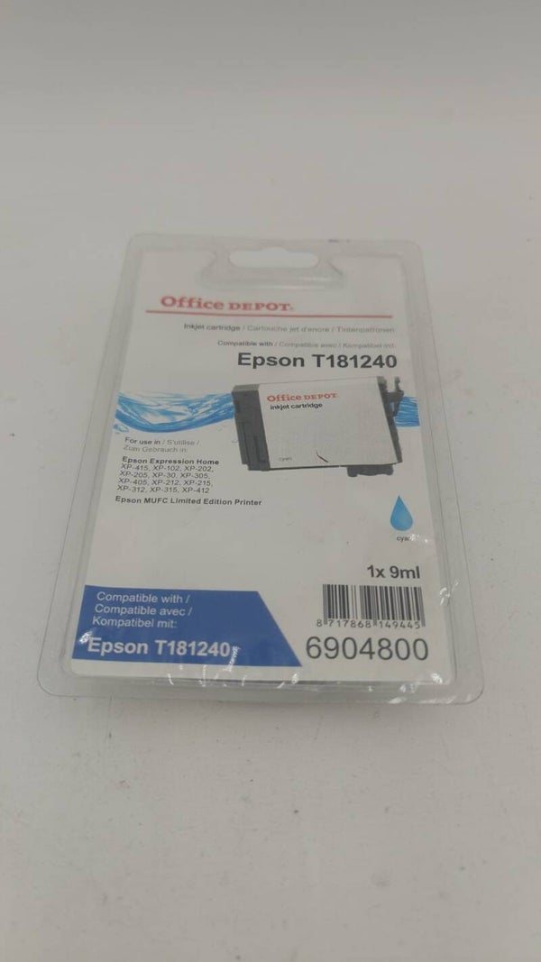 Cartouche Office dépôt compatible Epson T181240 cyan