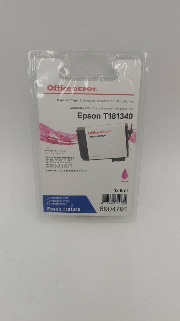 Cartouche Office dépôt compatible Epson T181340 magenta