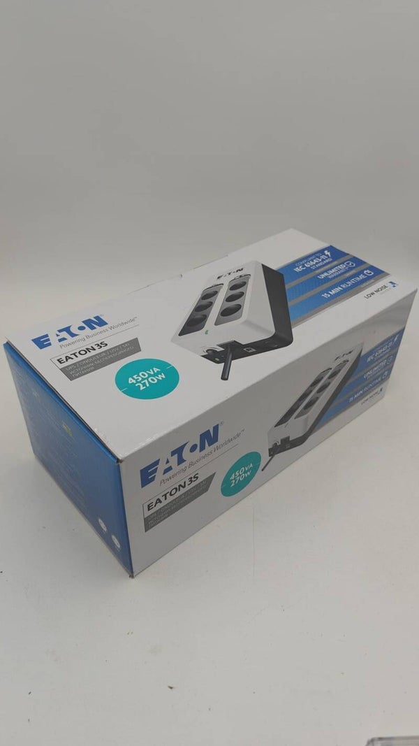 Eaton 3S 450 FR Onduleur Parafoudre - Off-Line UPS - Alimentation sans Interruption - Puissance 450VA (6 Prises FR, Parasurtenseur, Silencieux) -