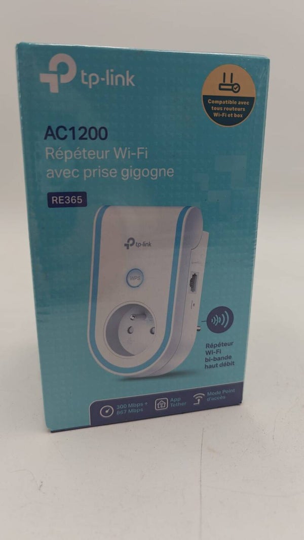 Répéteur WiFi Tp Link Repeteur WiFi / Point d''acces WiFi 5 (AC1200 Mbps) + prise gigogne (fr) + 1 port Fast Ethernet