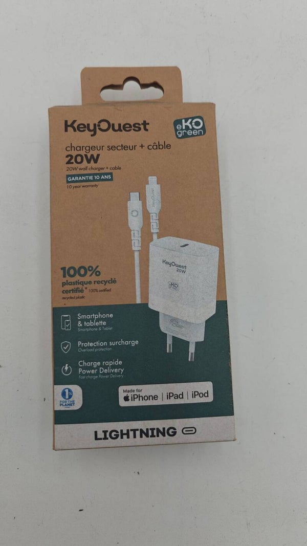 KeyOuest chargeur secteur + câble 20W