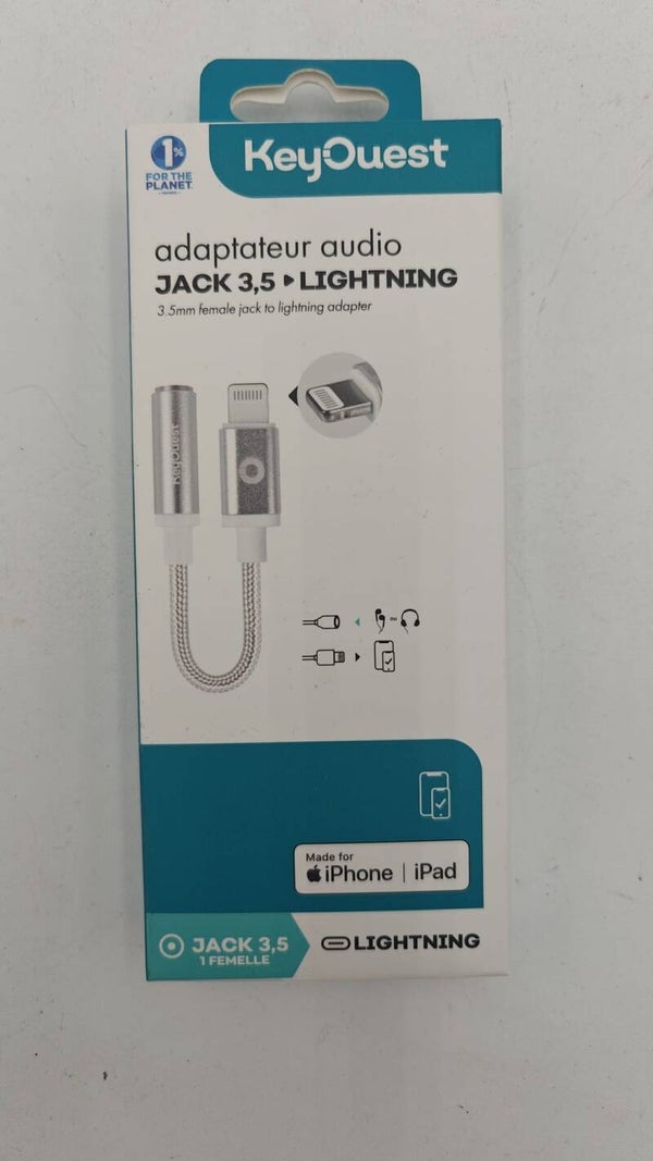 Adaptateur audio jack 3.5 Compatible iPhone, iPad