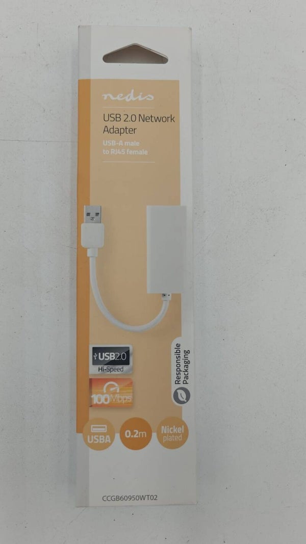 Adaptateur réseau USB 2.0 USB-A mâle vers RJ45 femelle