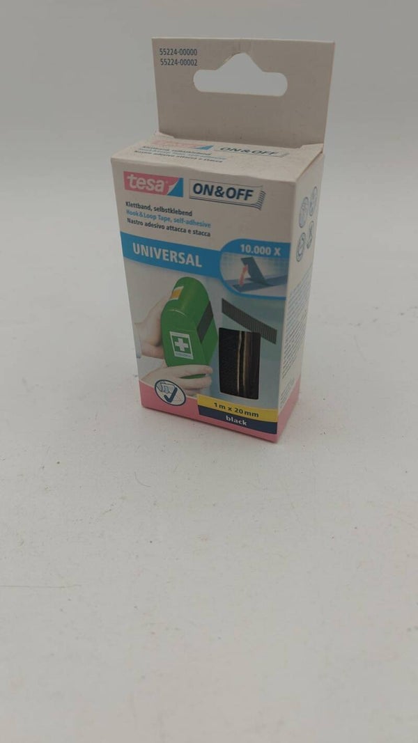 Ruban de montage Velcro TESA Ruban Velcro auto-adhésif 1 m x 20 mm noir