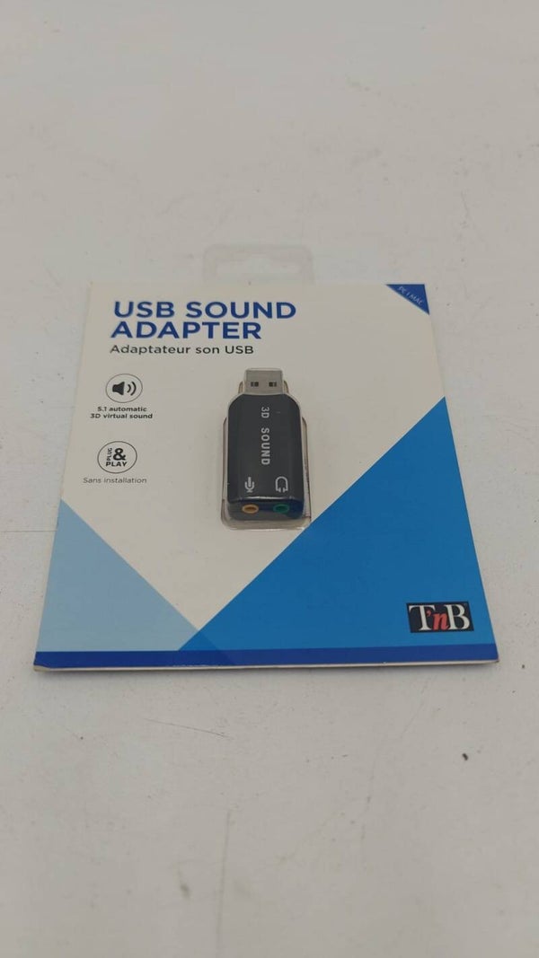 T'nB - Adaptateur Audio T'nB USB 5.1 vers Double Jack Femelle 3.5mm - Noir