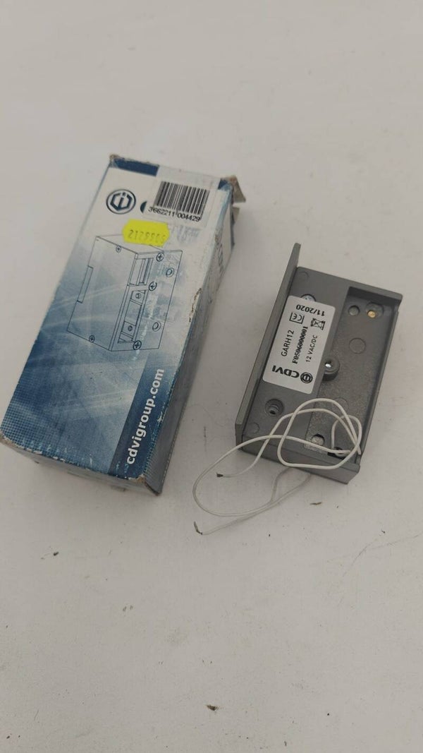 Gâche applique alu réversible horiz. 90mm à rupture 12V DC CDVI