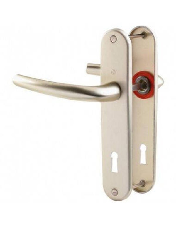 Ensemble SAN DIEGO petit model type clé L finition F2 aluminium aspect champagne HOPPE 3230338