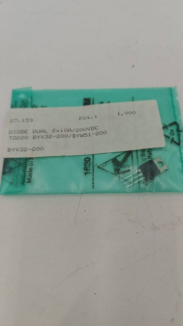 Diode dual 2x10A 200 VDC T0220 BYV32-200/BYW51-200
