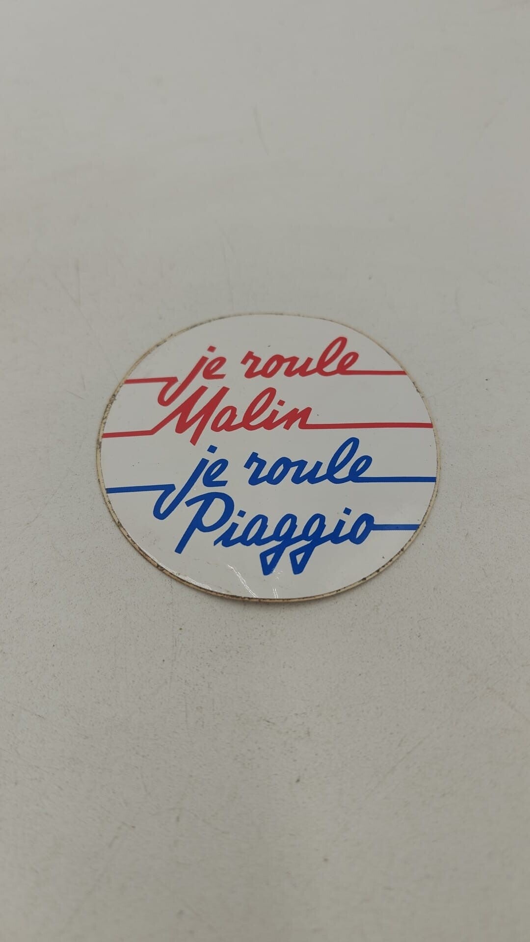 Autocollant "Je roule malin Je roule Piaggio"