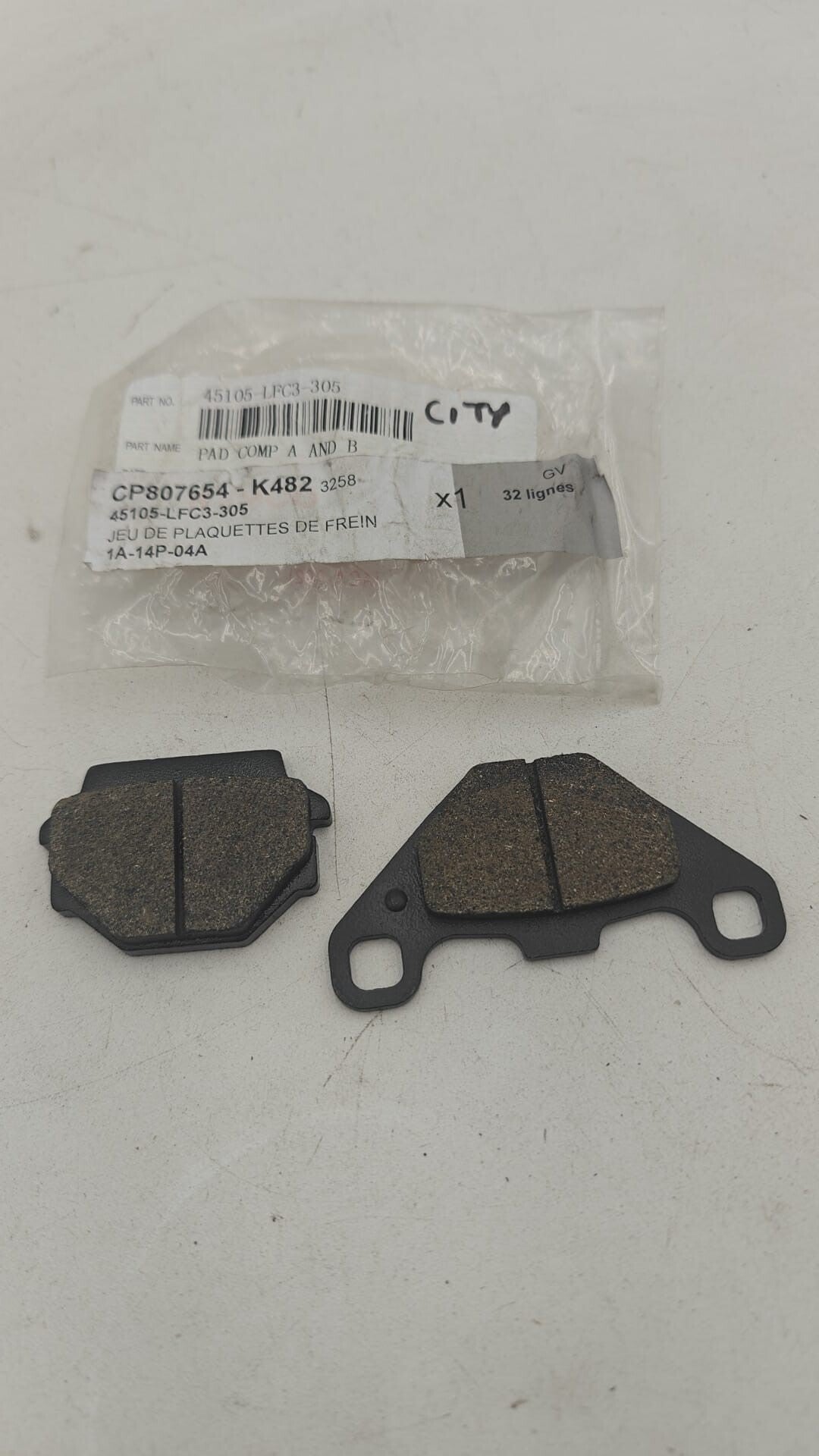 Plaquettes De Frein Pour KYMCO 45105-LFC3-305 Arrière Agility City 125