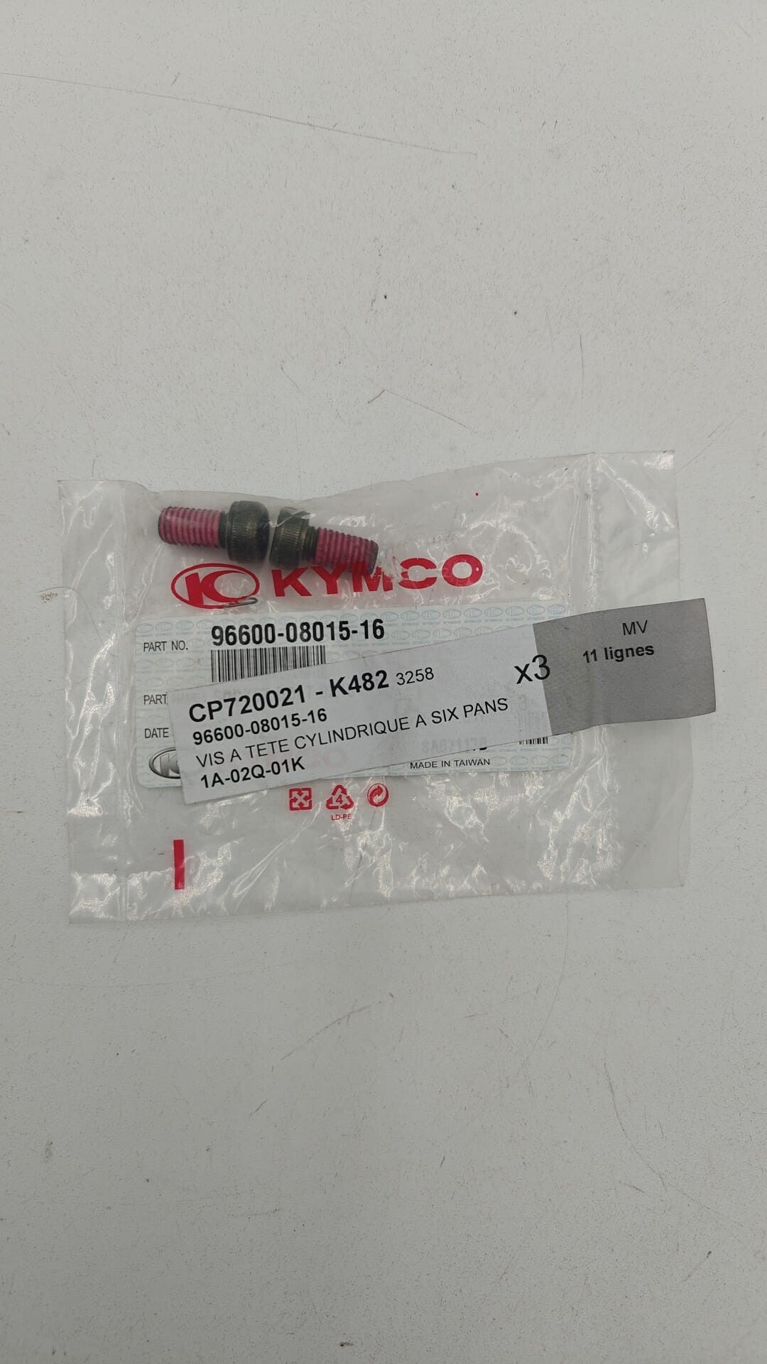 Vis a tête cylindrique a six pans KYMCO 96600-08015-16