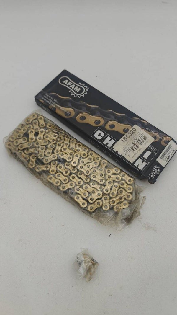 Chaîne de moto AFAM 420 126 maillons en or renforcé - 185320