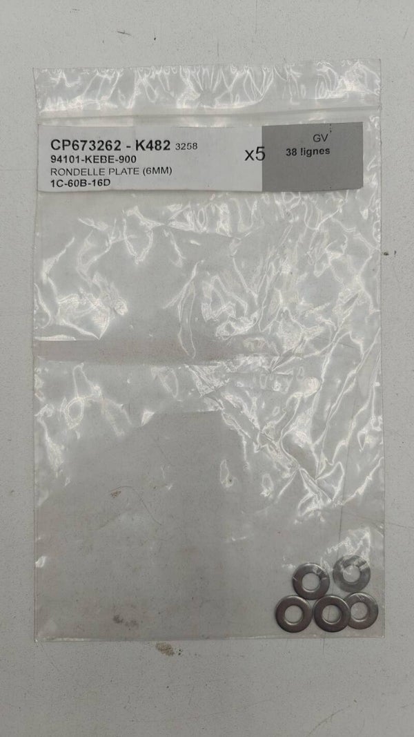x5 Rondelles plates (6MM) 94101-KEBE-900