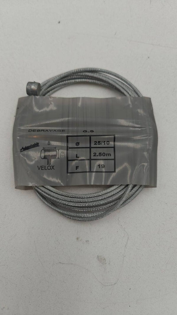 CABLE D'EMBRAYAGE MOTO VELOX G.9 BOULE 8x8mm DIAM 18-10 Lg 2,25M