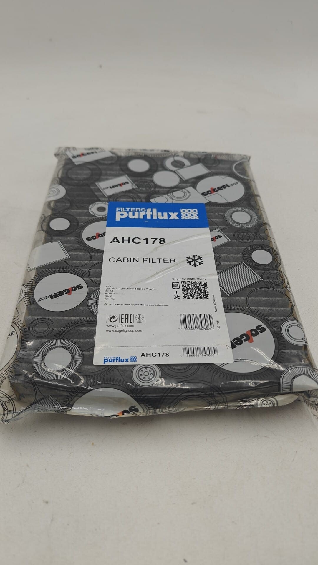 Filtre, air de l'habitacle AHC178 PURFLUX pour AUDI A3 TT VW POLO GOLF