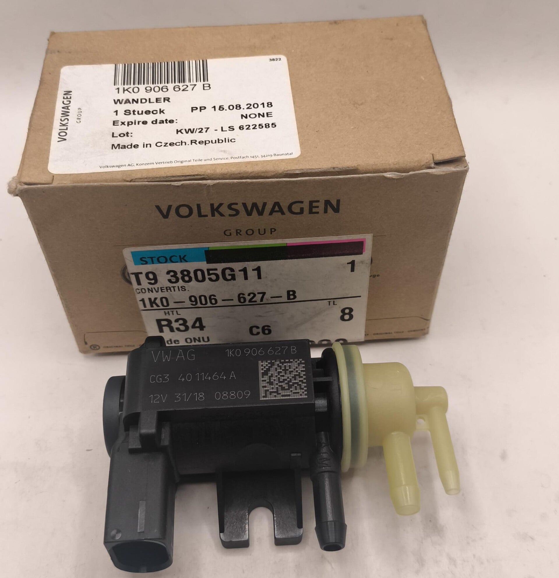 Volkswagen PASSAT CC Électrovanne turbo 1K0906627B