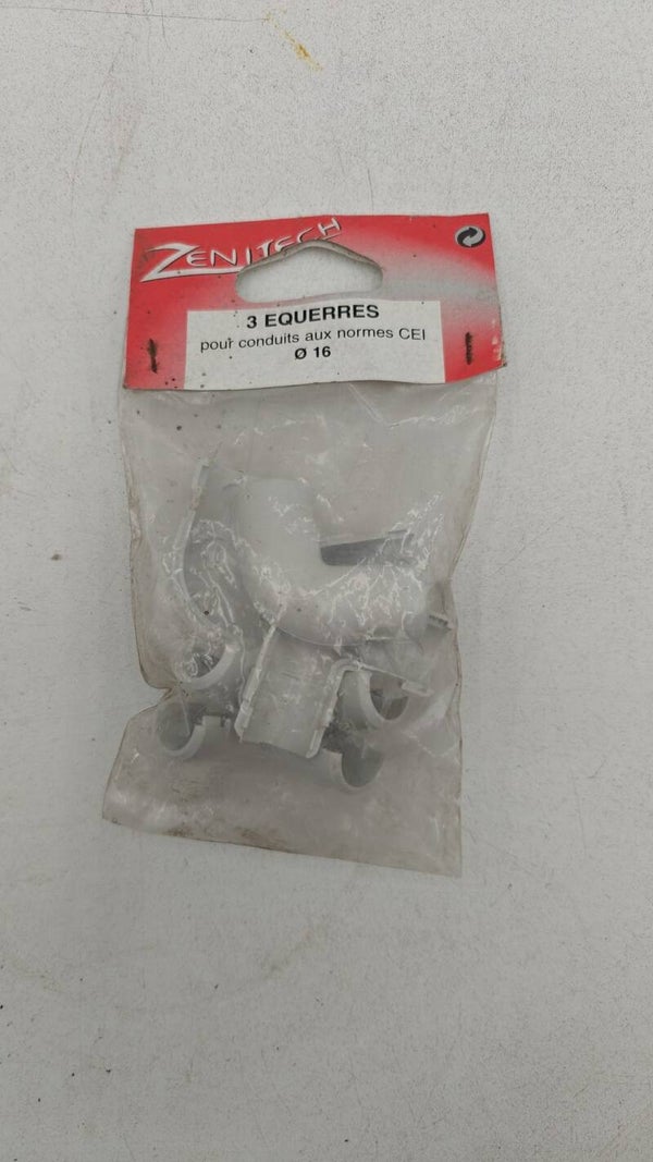 3 equerres pour conduits aux normes CEI diam16 - 100505