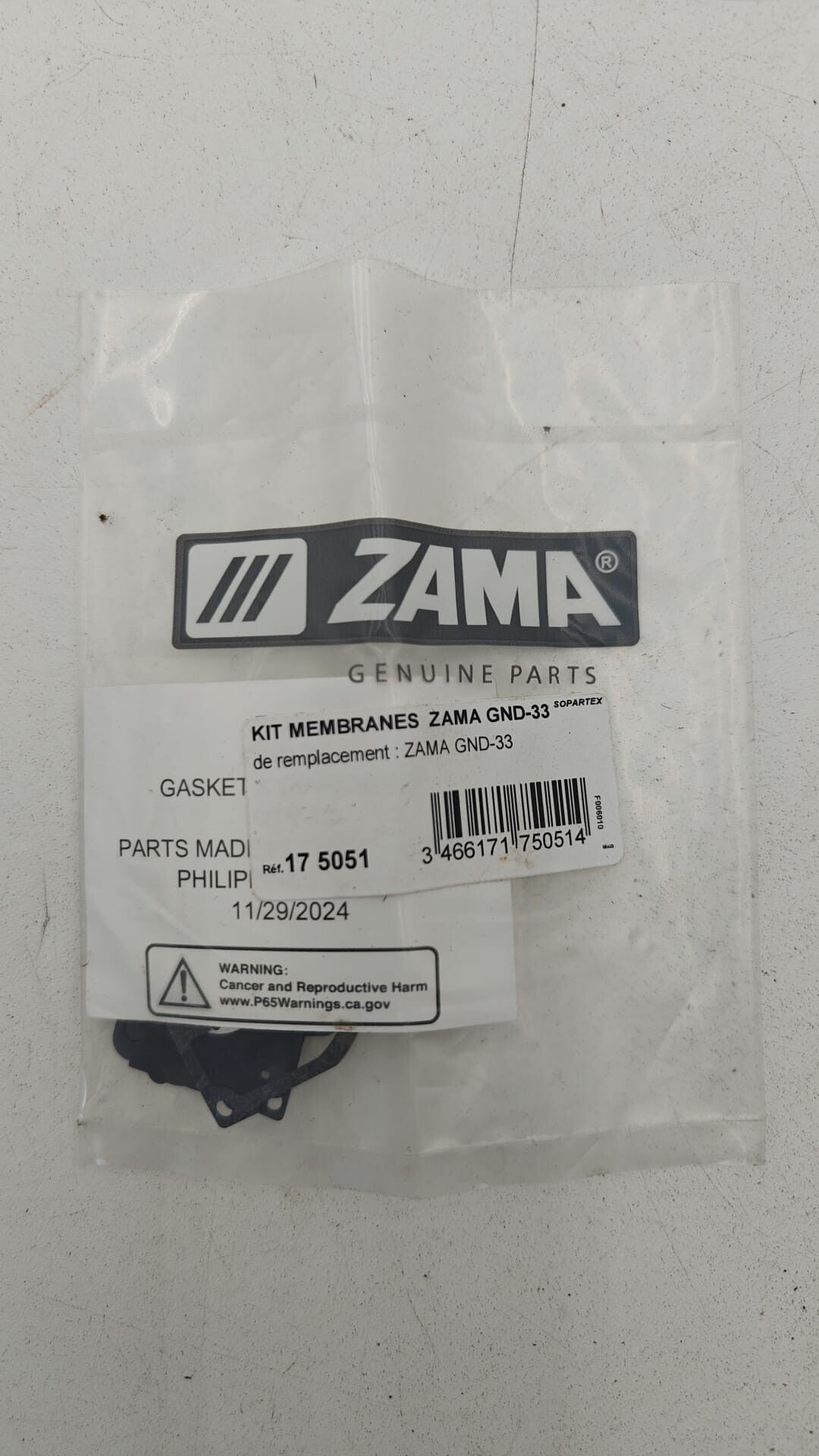 Kit membranes origine ZAMA GND-33 175051