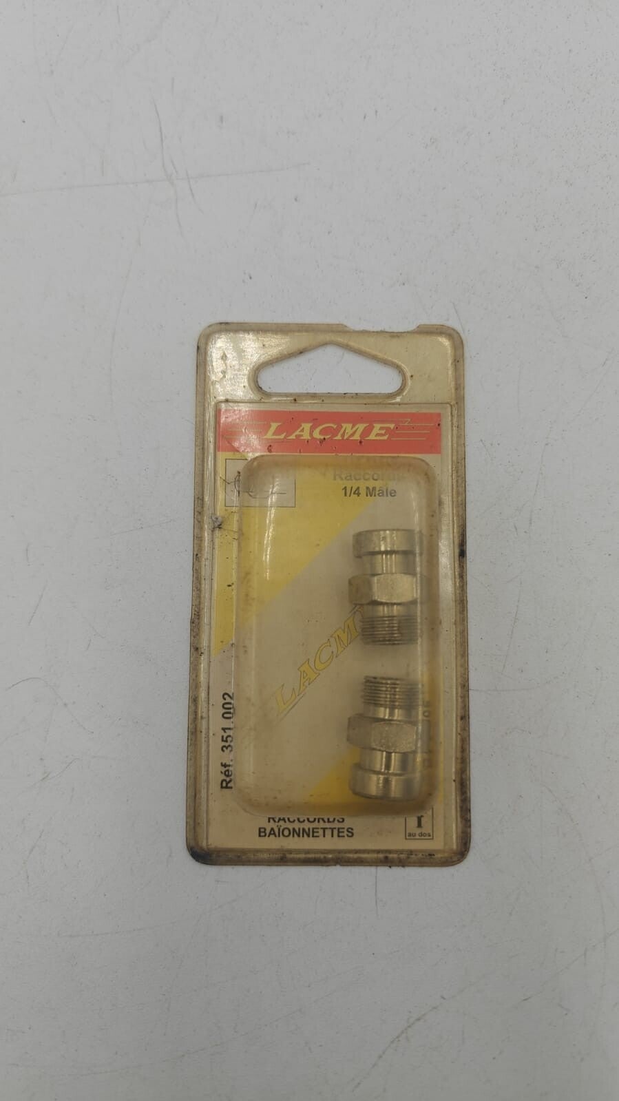 Lot de 2raccords baïonnette 351.002 Lacme 1/4 mâle