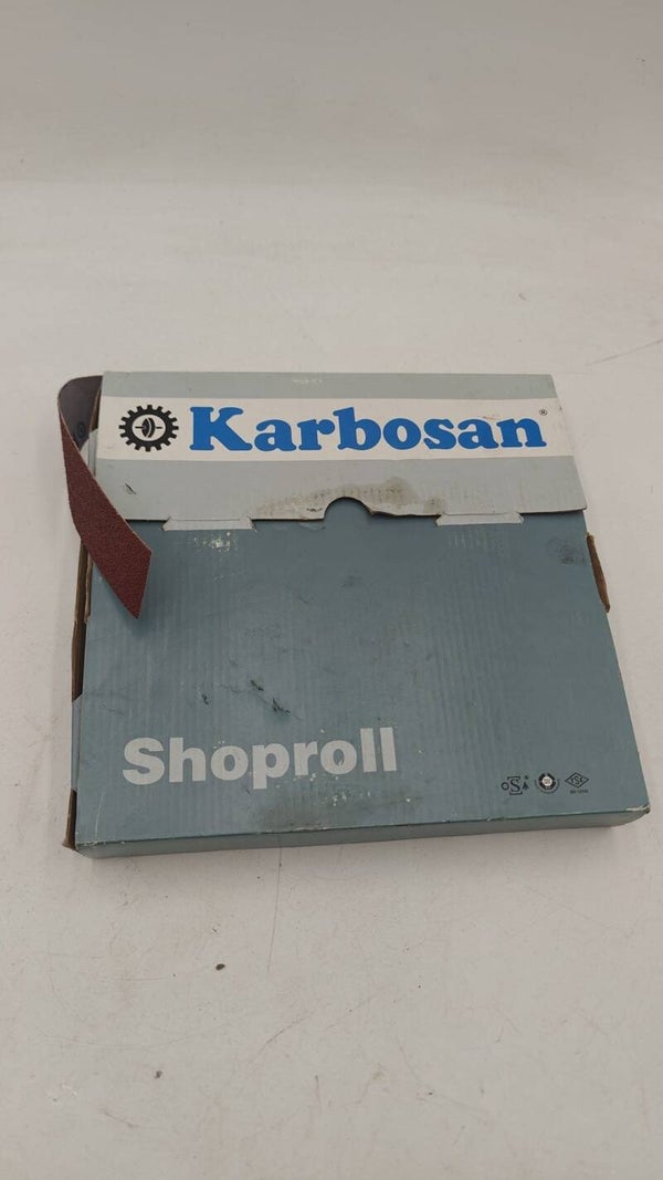 Rouleau d'atelier papier abrasif P40 38mmx25m - boîte distributrice Karbosan