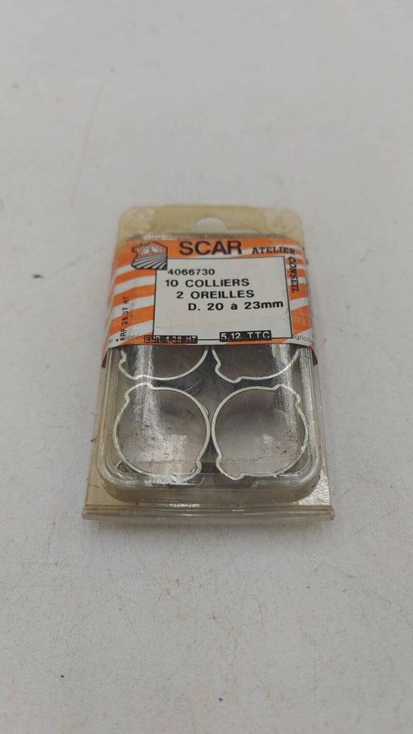 10 colliers à 2 oreilles diamètre 20 à 23 mm
