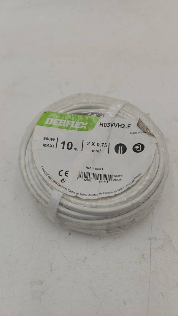 Câble blanc debflex H03VVH2-F 10m 2x0.75