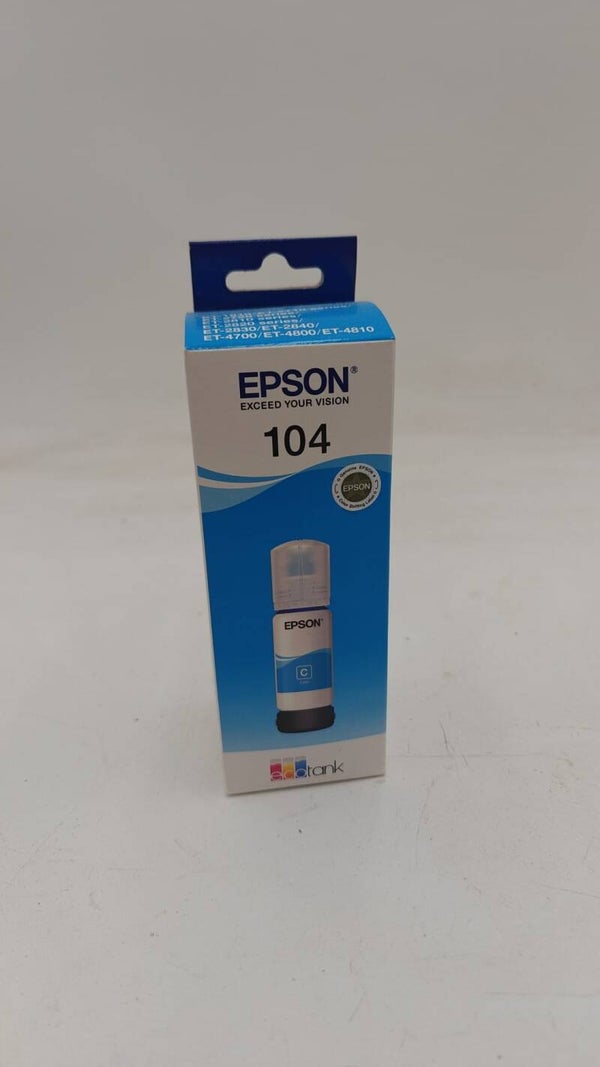 Epson 104 Bouteille d'encre cyan authentique C13T00P240 65 ml