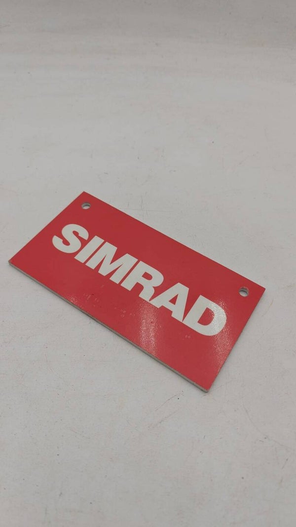 Plaque publicitaire SIMRAD en plastique 21x11x0,5