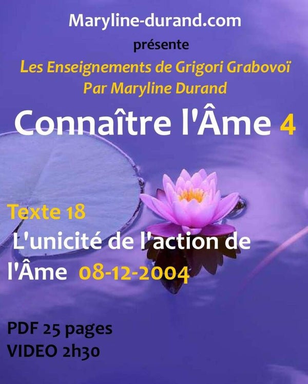 L'Unicité de l'Action de l'Âme