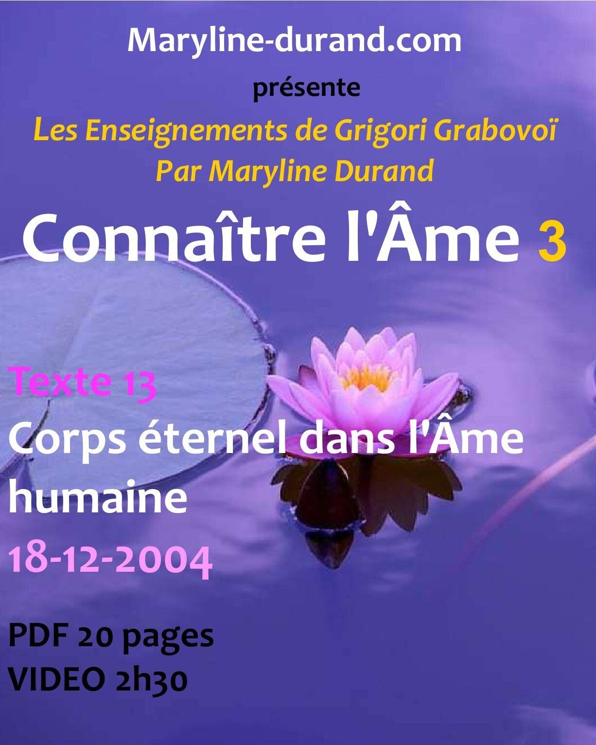 Corps éternel dans l'Âme humaine 18-12-2004
