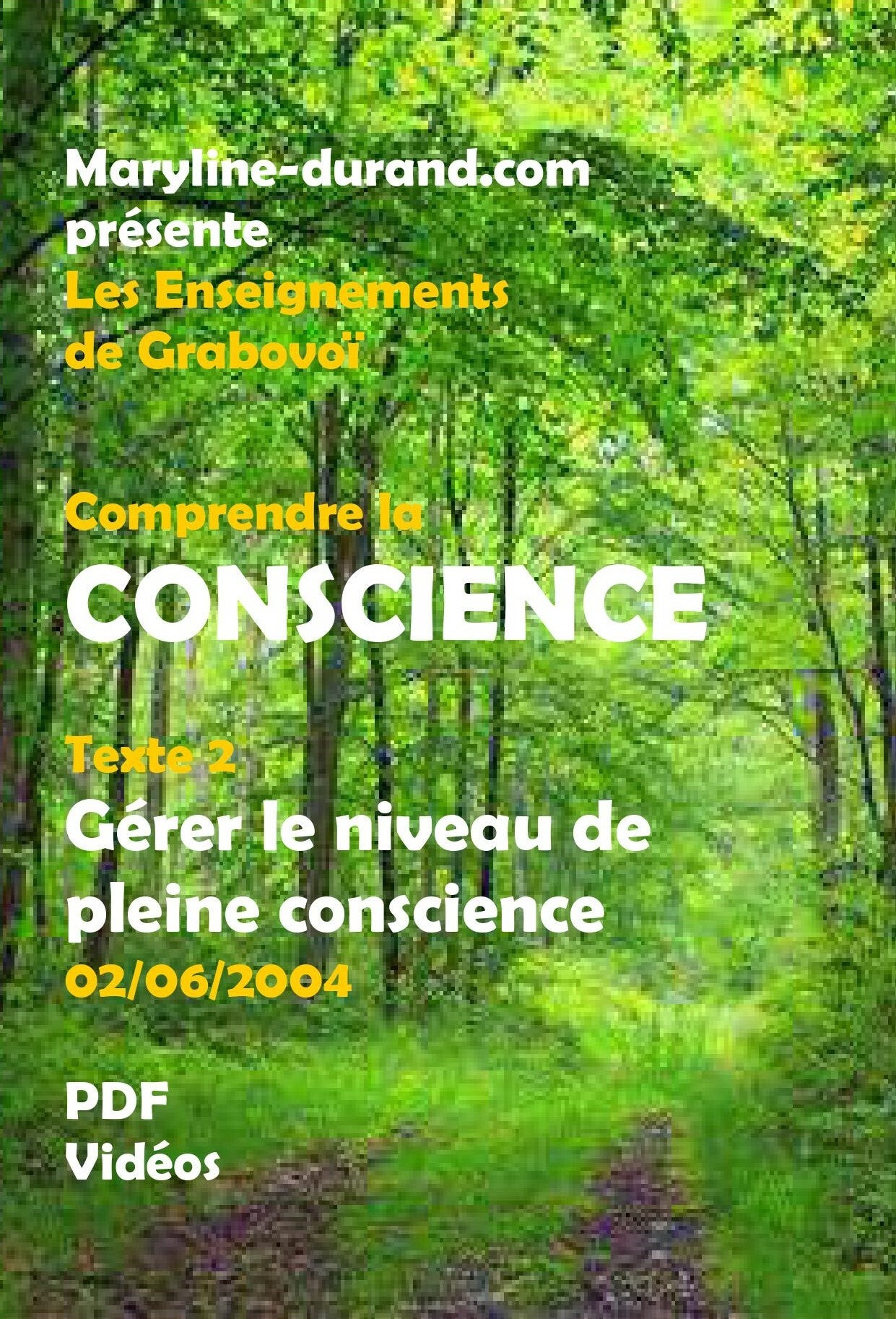 Gérer le Niveau de la Pleine Conscience 02-06-2004