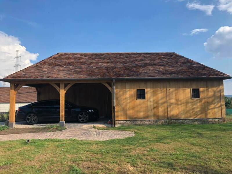 eiken carport afgewerkt