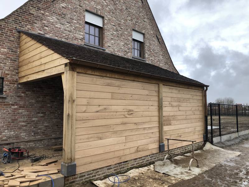 Carport eik met wanden