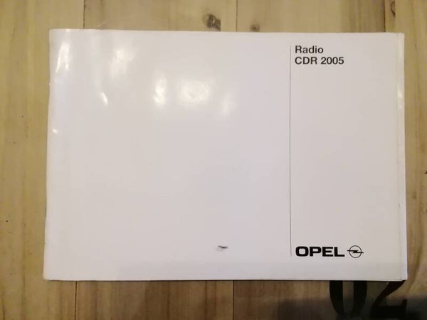Livret autoradio opel cdr 2005