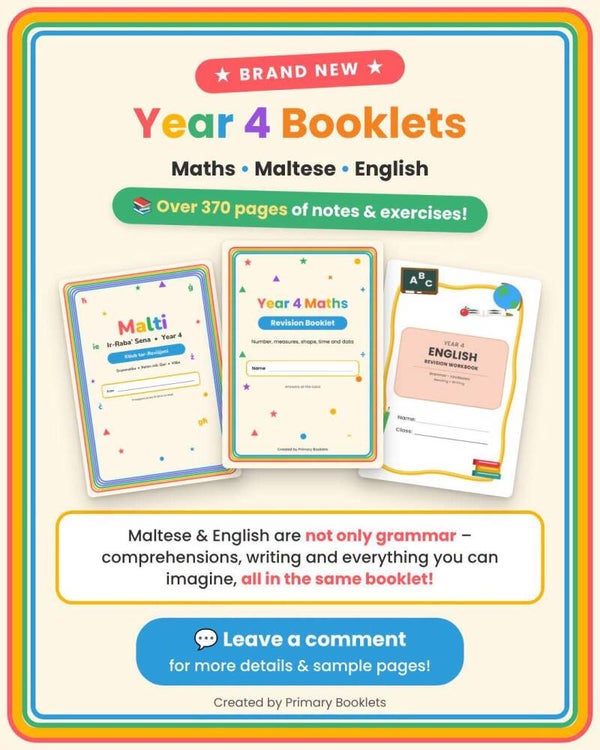 YEAR 4 COMPLETE REVISION BUNDLE – MATHS, MALTESE & ENGLISH