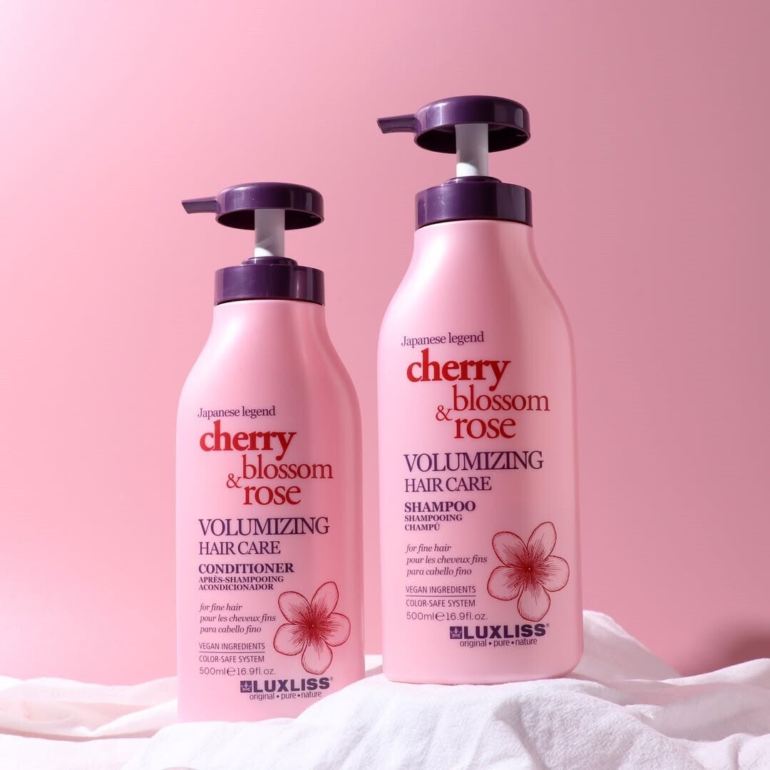 Luxliss Cherry Blossom & Rose Volumizing Shampoo + Conditioner 2×500 ml