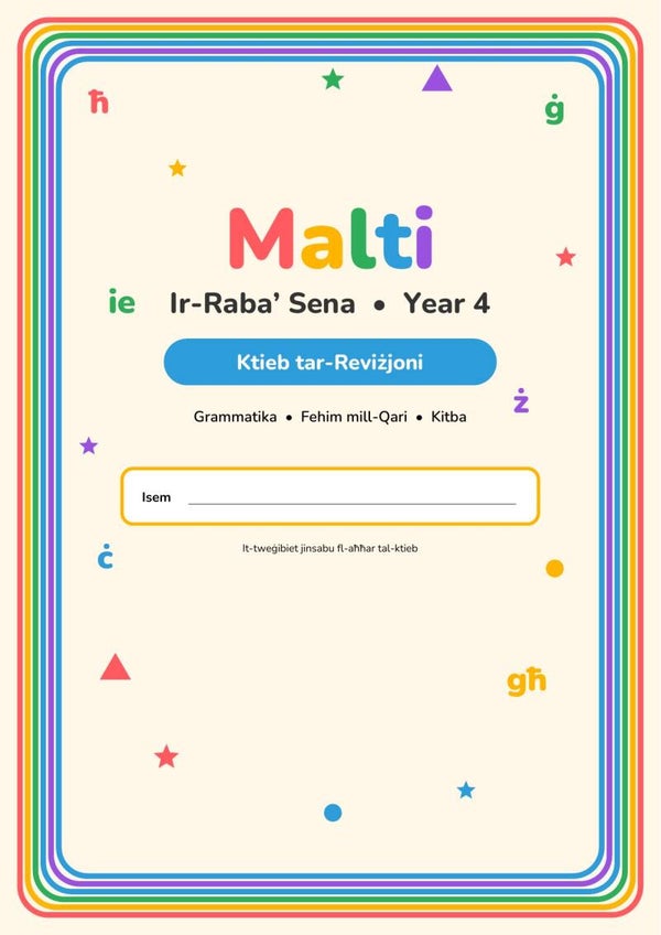 Malti Year 4 – Grammatika, Komprensjoni u Kitba