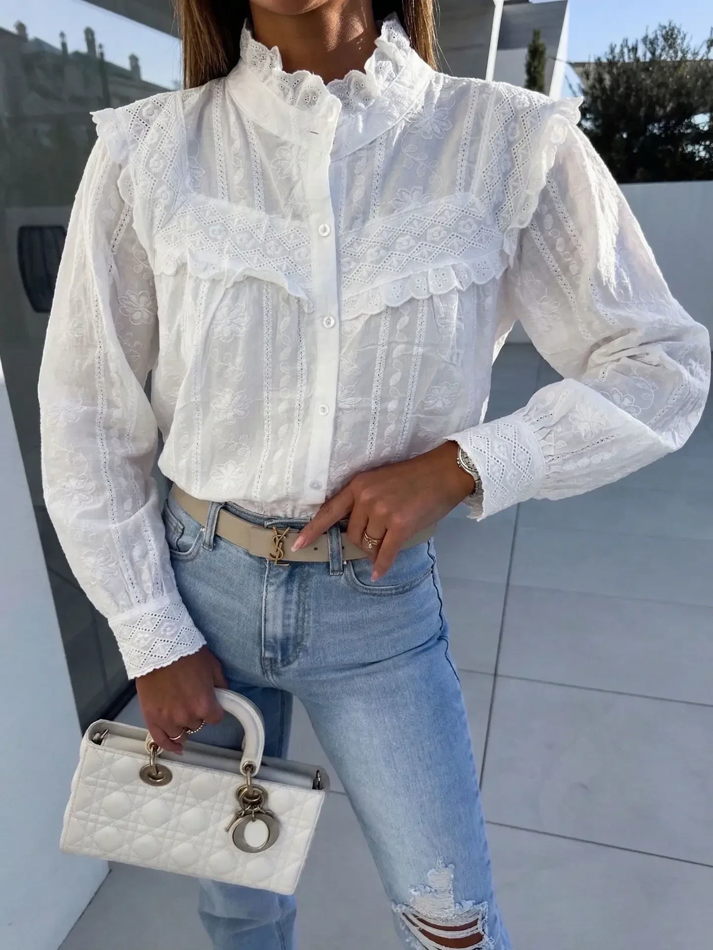 Geborduurde Blouse - 100% katoen