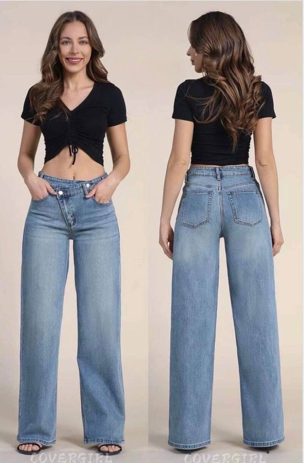 Straight denim jeans