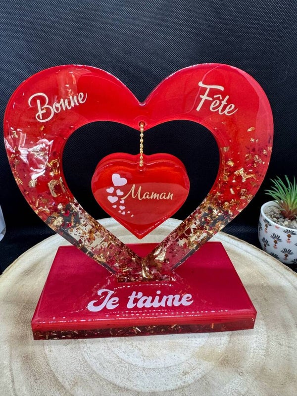 double cœur fête des mères ( disponible pour le 15 juin)