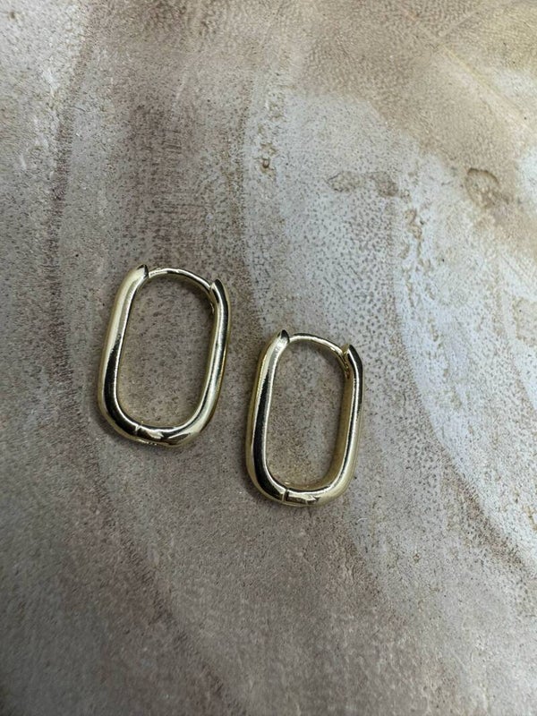 créoles ovales or en acier inoxydable